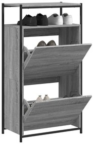 Scarpiera Grigio Sonoma 60x34x112 Cm İn Legno Multistrato /