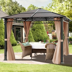 TOOLPORT Gazebo da giardino Hardtop Paradise Deluxe ocra, 3x3m - (300117)