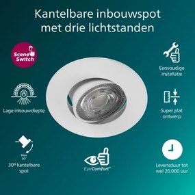 Philips - Set da 3 faretti LED dimmerabili da incasso CILANTRO LED/5W/230V 2700K nero