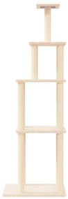 Albero per gatti con tiragraffi in sisal crema 183 cm