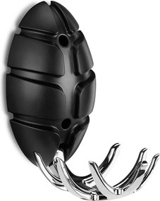 Gancio da parete nero/color argento lucido in plastica Bug – Spinder Design