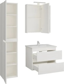 Composizione bagno sospesa 65 cm colore bianco opaco | LAC-EOLO-65 - KAMALU