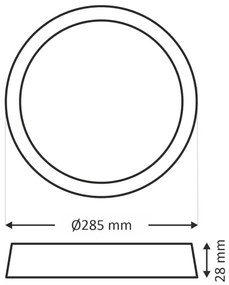 Plafoniera LED LED/24W/230V 4200K diametro 28,5 cm bianco