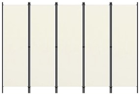 Paravento A 5 Pannelli Bianco 250x180 Cm /