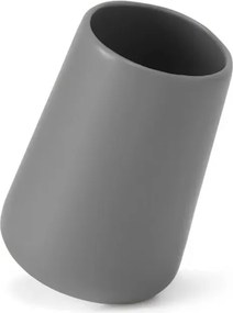 Bicchiere porta spazzolini da appoggio in ceramica grigia Sidney