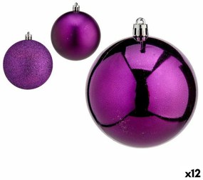 Set di palline di Natale Viola Plastica 8 x 9 x 8 cm (12 Unità)