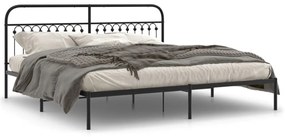 Giroletto Con Testiera İn Metallo Nero 200x200 Cm /