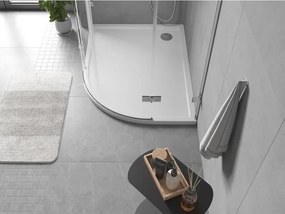 Mexen Flow piatto doccia semicircolare asimmetrico slim sinistro 90 x 80 cm, bianco lucido - 46Q108090L