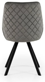 Sedie da pranzo in velluto grigio in un set di 2 pezzi Ritz - Tenzo