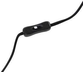 Lampada da tavolo moderna nera con paralume in velluto nero - Rich