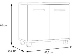 Mobile da bagno VENOM antracite/marrone