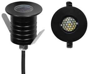 Segnapasso LED 3W IP67 Anti-Abbagliamento Nero Professional Colore Bianco Caldo 2.700K