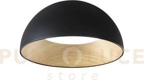 Plafoniera led coco nera 40w 5250 lm 3000 4000 6500k d.50cm effetto...