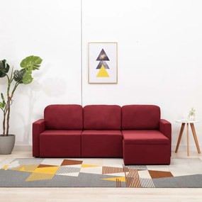 Divano Letto Modulare A 3 Posti Rosso Vino İn Tessuto /