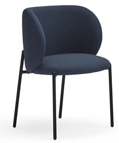 Set di sedie da pranzo blu scuro in imbottito 2 pz Mogi – Teulat