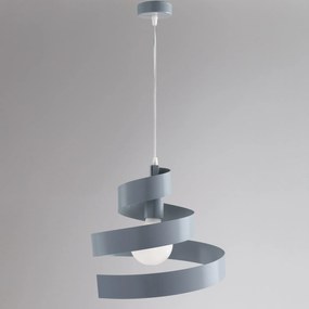 Sospensione Moderna Helix 1 Luce In Ferro Laccato Grigio