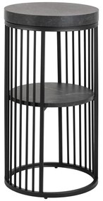 Comodino nero con piano effetto marmo Strington - Actona