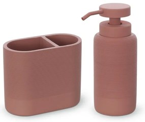 Set accessori bagno 2 pezzi in poliresina terracotta Marica