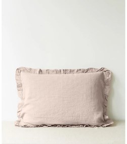 Federa di lino marrone chiaro con bordo a righe , 50 x 60 cm Portobello - Linen Tales