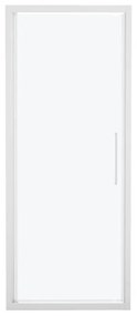 Porta doccia battente Record, L 92-96 cm x H 195 cm x SP 6 mm, profilo bianco, vetro smerigliato