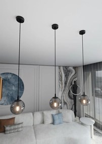 Lampada a sospensione COSMO 1 BL in acciaio e vetro E14
