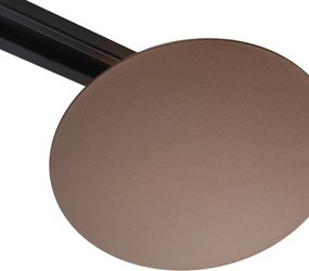 Plafoniera moderna bronzo per sistema a binario monofase 2 luci - Iconic Pulley