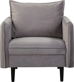 Poltrona grigia con rivestimento in velluto Juli – Ropez