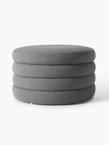 Pouf imbottito XL in bouclé con vano contenitore Alto