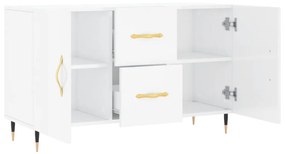 Credenza bianco lucido 100x36x60 cm in legno multistrato