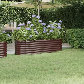 Letto Giardino Acciaio Verniciato A Polvere 152x40x36cm Marrone /