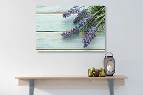 Stampa su tela – Lavanda su sfondo di legno