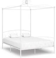 Letto a Baldacchino Bianco in Metallo 180x200 cm 284473