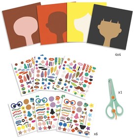 Gioco d'arte con adesivi - parrucchiera