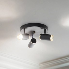 Lucea Faretto da soffitto lumen, rotondo, a 3 luci, nero / ottone, ferro