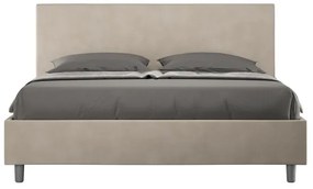 Letto contenitore da 160x190 in microfibra sabbia Adele