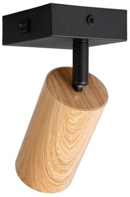 Brilagi - Faretto da parete SELE 1xGU10/30W/230V nero/decorazioni in rovere