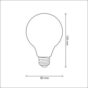 Lampadina LED FILAMENT VINTAGE G95 E27/4W/230V 2000K