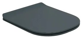 Copriwater TUTTOEVO irregolare dedicato per serie sanitari OLYMPIA CERAMICA con chiusura rallentata in abs grigio lucido