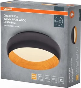 Osram-LED plafoniera dimmerabile ORBIS LIVIA LED/16W/230V Ø 30 cm antracite/marrone