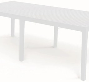 Tavolo da giardino allungabile Indo in resina bianco con piano in polipropilene  per 8 persone 150/220x90cm