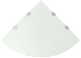 Scaffale Angolare Con Supporti Cromati Vetro Bianco 45x45 Cm /