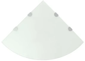 Scaffale Angolare Con Supporti Cromati Vetro Bianco 45x45 Cm /