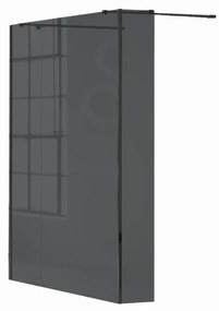 Box doccia walk-in wens L 20 x H 200 cm, vetro 6 mm fumé nero