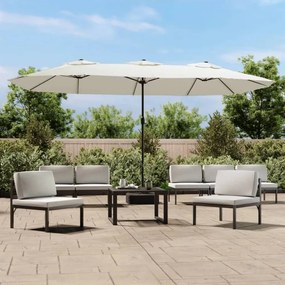 Ombrellone A Doppia Testa Con Led Bianco Sabbia 449x245 Cm /