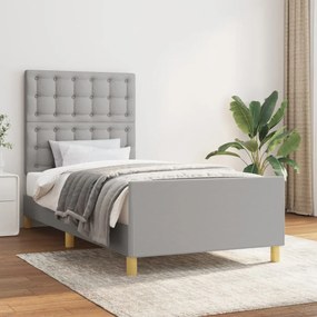Giroletto Senza Materasso Grigio Chiaro 100x200 Cm Tessuto /