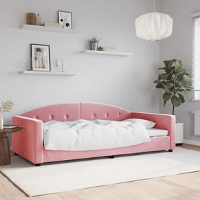 Letto Da Giorno Rosa 100x200 Cm İn Velluto /
