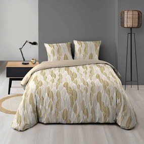 Set copripiumino e federa giallo ocra in microfibra per letto matrimoniale ed esteso 240x220 cm Kim – douceur d'intérieur