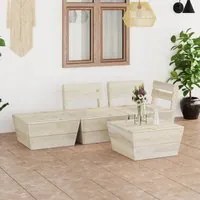 Set Divani da Giardino su Pallet 4 pz in Legno Abete Impregnato 3063712