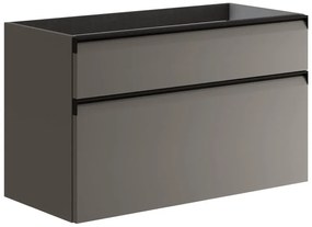 Mobile da bagno sotto lavabo Fusion grigio opaco L 99.5 x H 60 x P 45.5 cm 2 cassetti, lavabo non incluso
