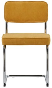 Sedia da pranzo in velluto a coste giallo Rupert - Unique Furniture